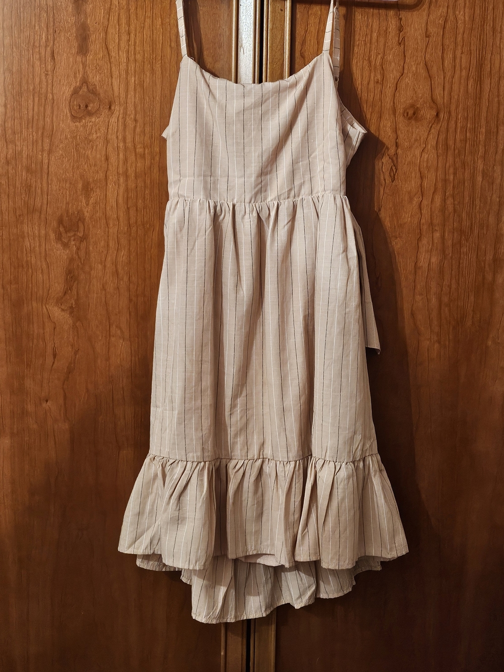 Blush  Pinstriped Ruffle Hem Sundress